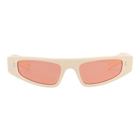 Gucci Womens Cat Eye Ivory Ivory Red Fashion Designer Eyewear - Picture 2 of 4